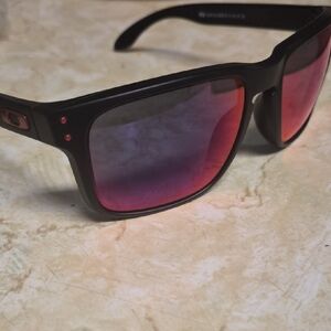 Oakley Holbrook Matte Black Sunglasses with Iridium Red